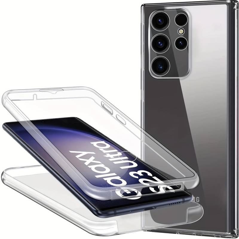 Coque 360 transparent (avant en gel/arriere dur) Gadget Shield pour Samsung Galaxy S23 Ultra