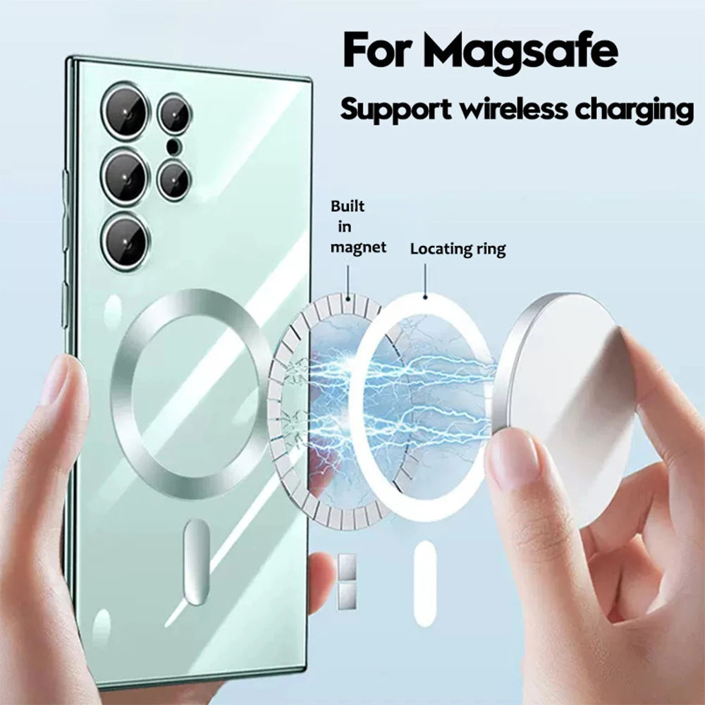 Coque  En Gel Magnetique Gorilla Tech Qualité Premium Effet Chromé Noir Pour Samsung Galaxy S22 Ultra