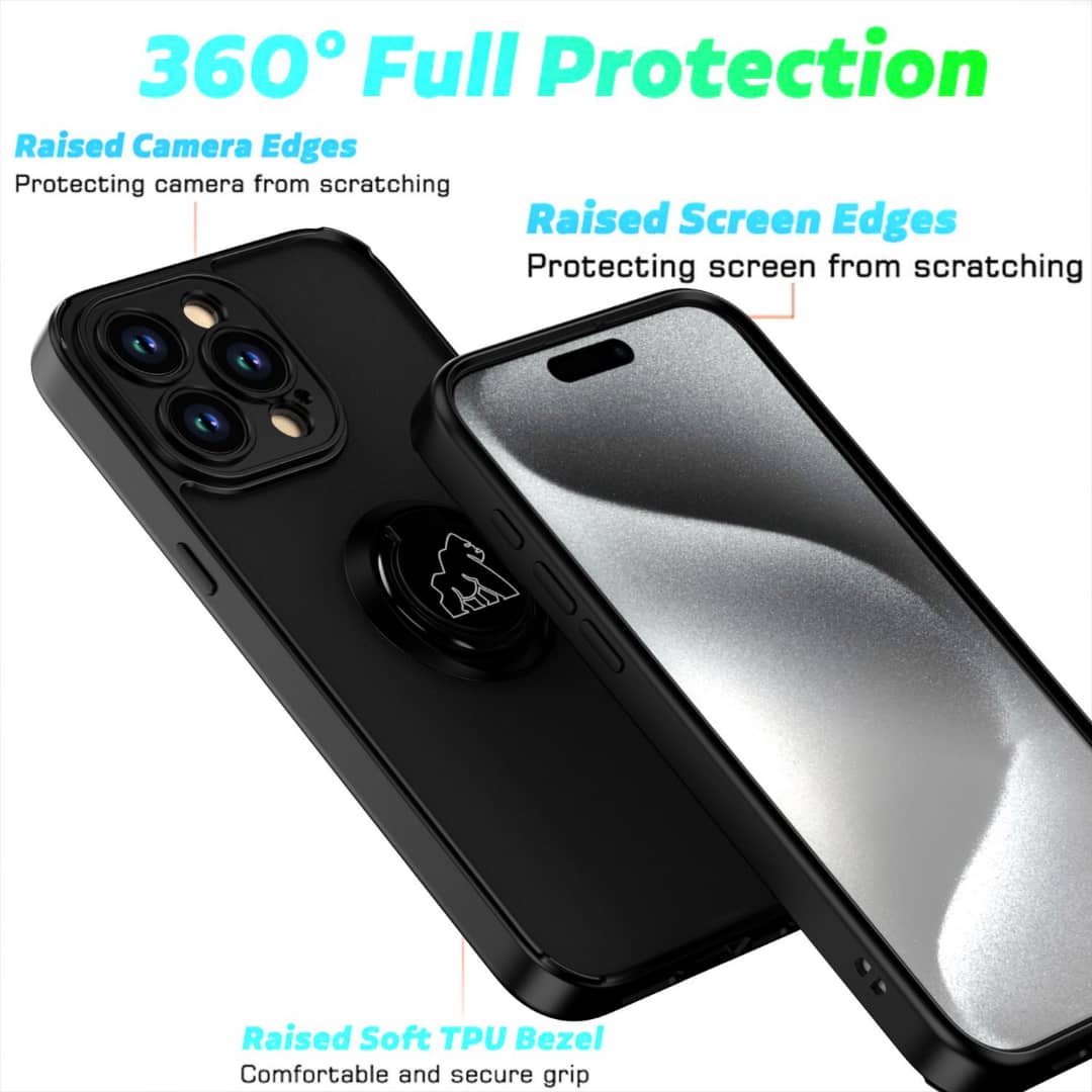 Coque Gorilla Tech  Shadow Ring Noir Pour  Apple iPhone 15 Pro