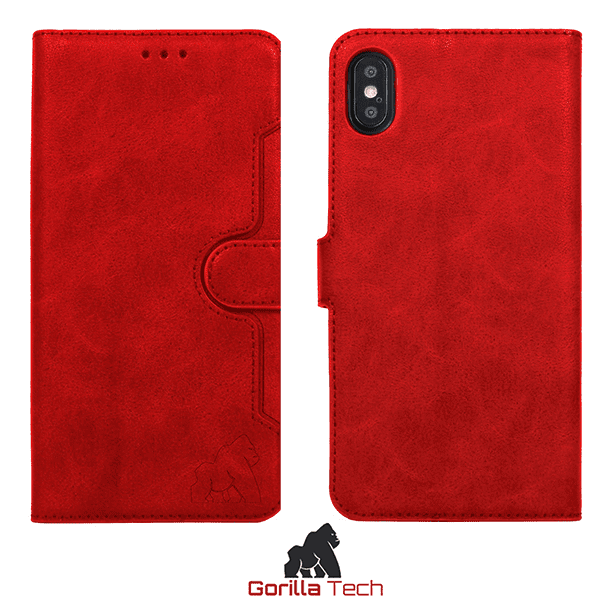 Etui Portefeuille Premium Gorilla Tech Rouge Pour Apple iPhone XR