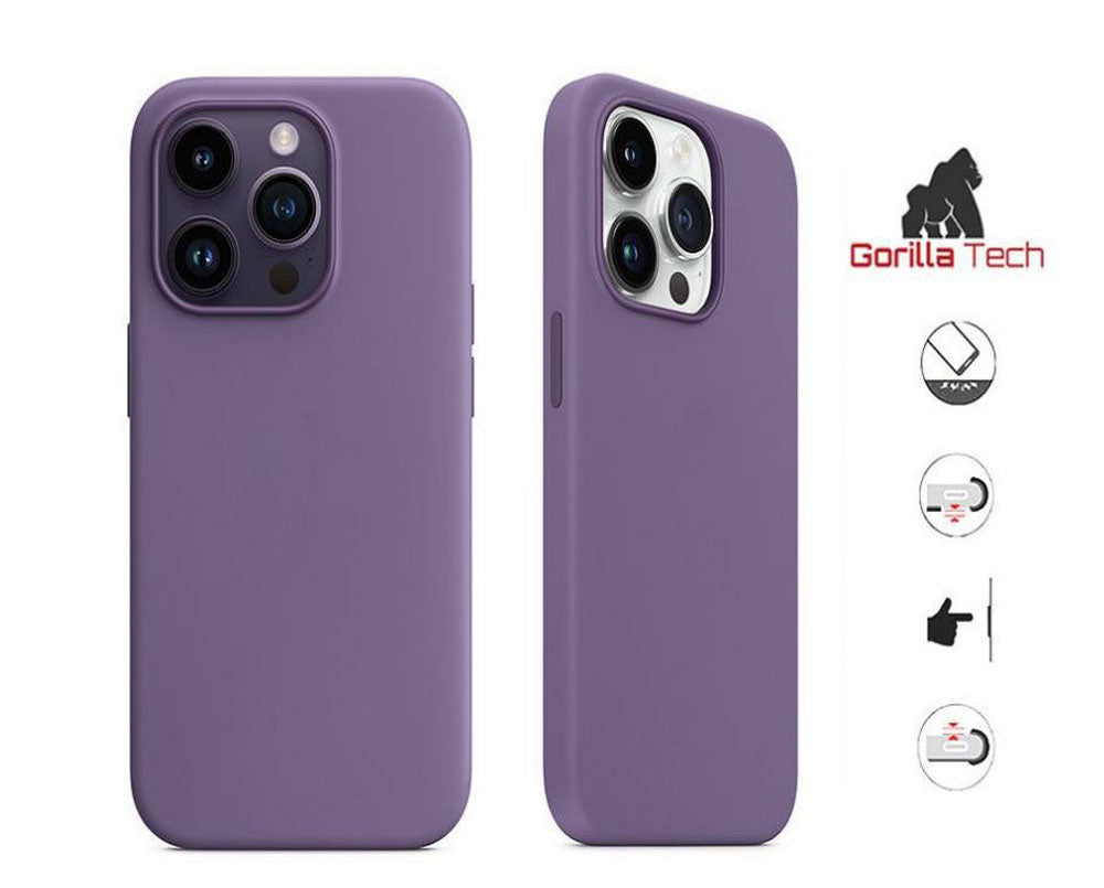 Coque En Silicone Gorilla Tech Violet Foncé Apple Original Color Qualité Premium Pour Apple iPhone 14 Pro Max