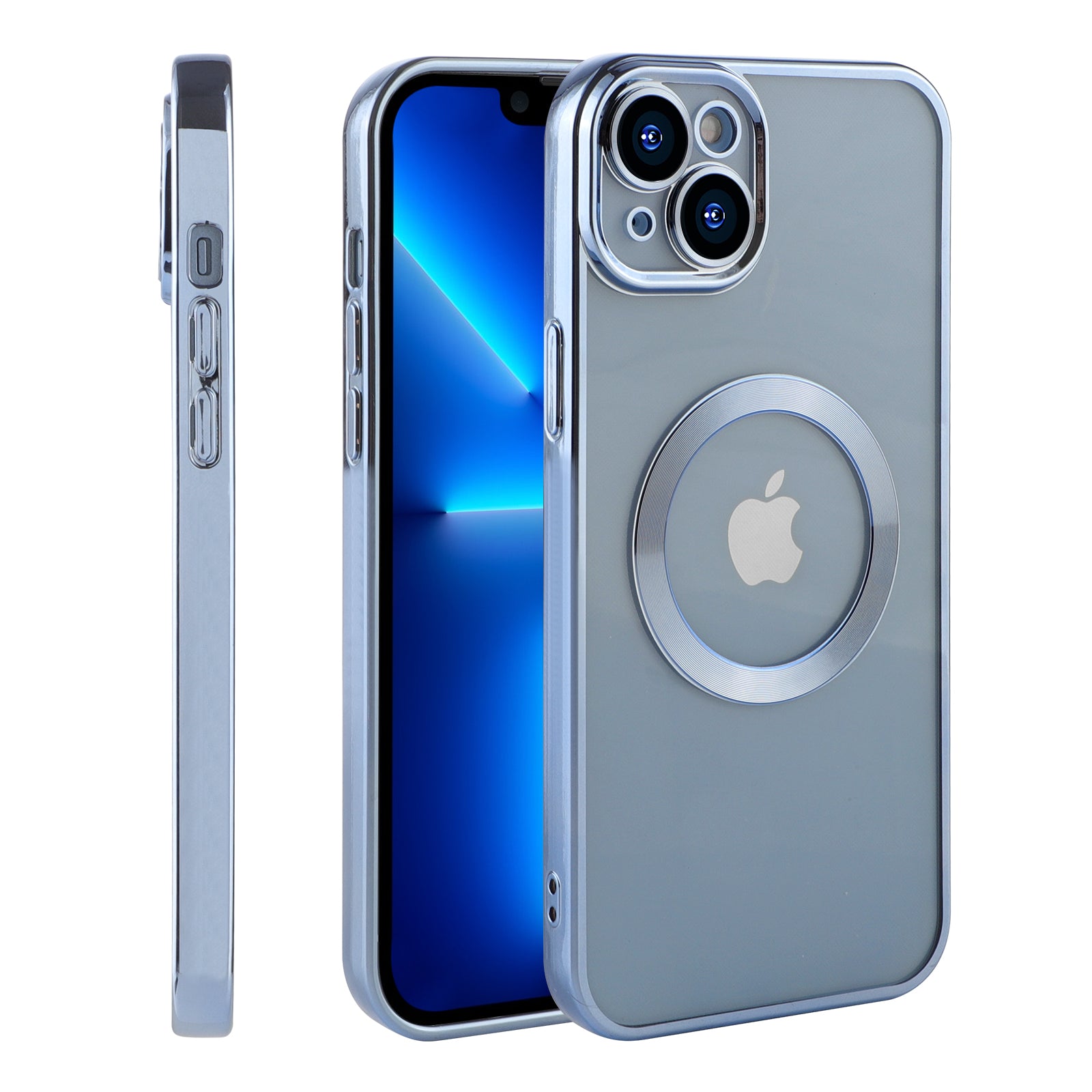 Coque En Gel Magnetique Gorilla Tech Qualité Premium Effet Chromé Bleu Pour Apple iPhone 13 Pro
