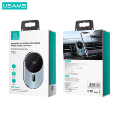 Support magnétique pour Voiture USAMS CD170  / Chargeur sans fil- airvent  15W