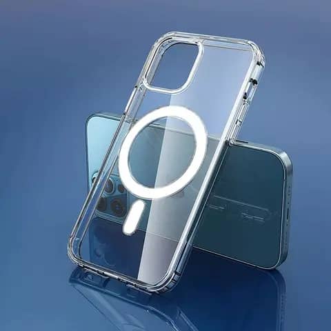 Coque Magsafe Transparent Support De Recharge Sans Fil pour Apple iPhone  15 Plus
