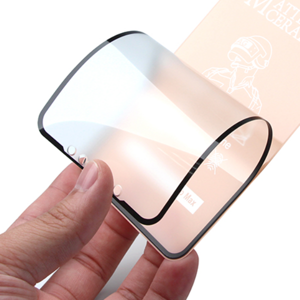 Film En Verre Nano Flexible Full Glue Noir Go-Des Pour Apple iPhone 12/12 Pro