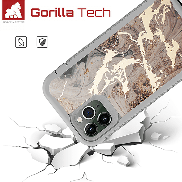 Coque Gorilla Tech Builder Marble Argent Pour Apple  iPhone X/XS