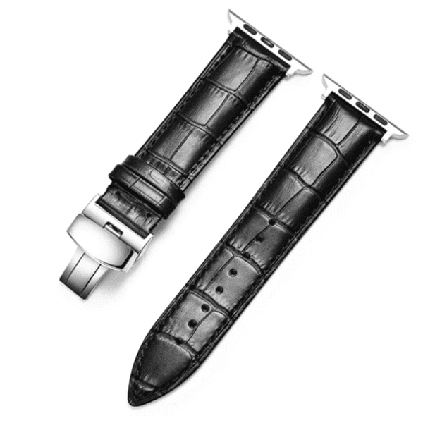 Bracelet en cuir noir pour Apple Watch 42/44mm