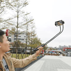 Selfie stick Flexible et pivotant sur 360°/support smartphone  blanc