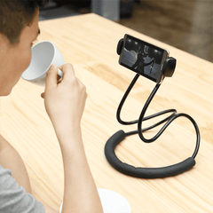 Selfie stick Flexible et pivotant sur 360°/support smartphone  blanc