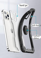 Coque En Carbon Noir- Transparent Ring Shockproof  Pour Apple iPhone 13 Pro