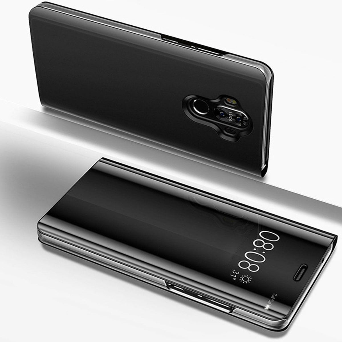 Etui View Cover Noir Interieur Gel Pour Samsung Galaxy Note  20