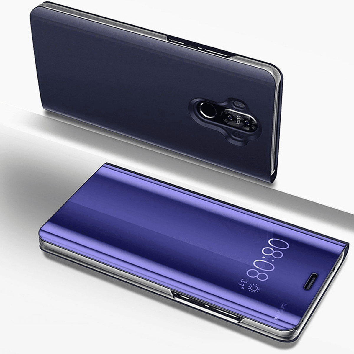 Etui View Cover Bleu Interieur Gel Pour Samsung Galaxy Note 10 Plus