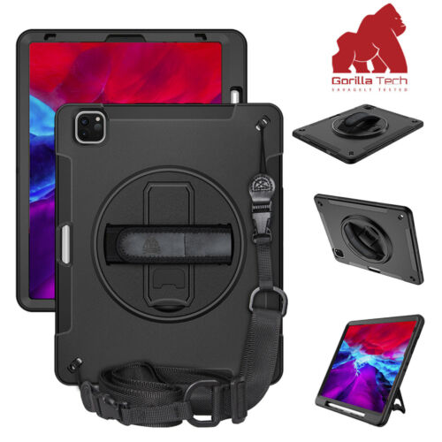 Étui Gorilla Tech Survivor Avec Stand Rotating 360° Noir Pour iPad 10.2"/Pro 10.5"/Air3 (2021/2020/2019) (Strap)