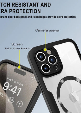 Coque En Gel 360 Magnetique Gorilla Tech Qualité Premium Noir Pour Apple iPhone 16 Pro Max