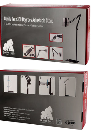 Support Gorilla Tech Pour Smartphone Et Tablette Extensible 360 Degrés (175CM)