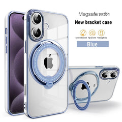 Coque  En Gel Gorilla Tech Qualité Premium a Anneau Magnétique Rotatif Bleu Pour iPhone 15