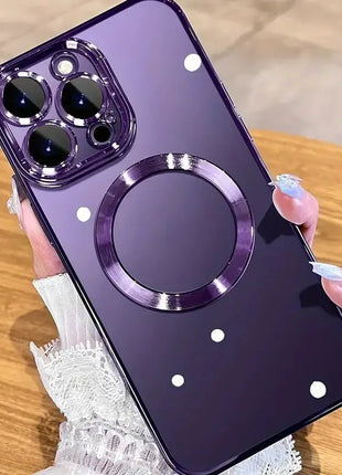 Coque  En Gel Magnetique Gorilla Tech Qualité Premium Effet Chromé  Violet Pour Apple iPhone 13 Pro