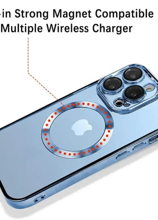 Coque En Gel Magnetique Gorilla Tech Qualité Premium Effet Chromé Bleu Pour Apple iPhone 13 Pro