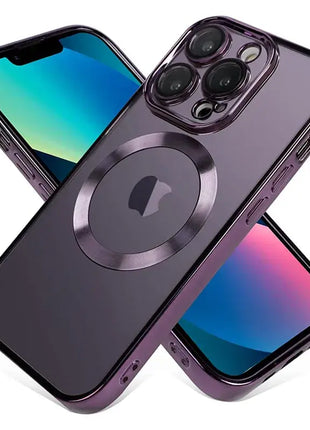 Coque  En Gel Magnetique Gorilla Tech Qualité Premium Effet Chromé  Violet Pour Apple iPhone 13 Pro