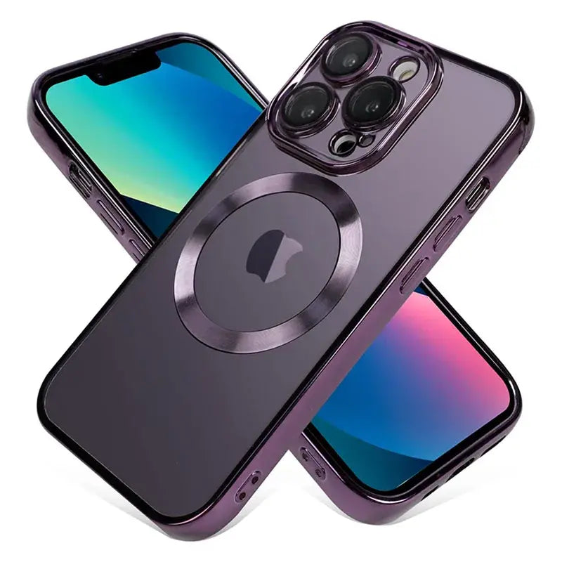 Coque  En Gel Magnetique Gorilla Tech Qualité Premium Effet Chromé  Violet Pour Apple iPhone 14 Pro Max