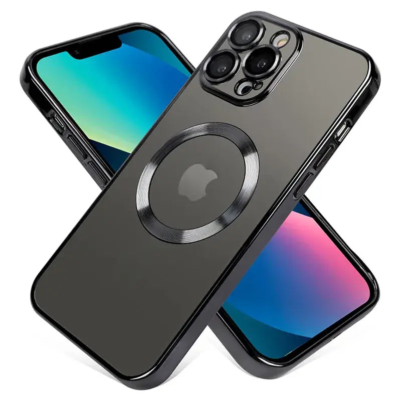 Coque  En Gel Magnetique Gorilla Tech Qualité Premium effet Chromé Noir  Pour Apple iPhone 14 Pro Max