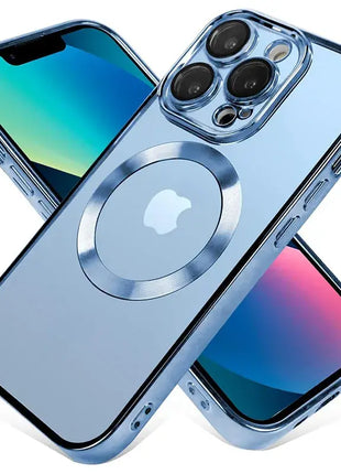 Coque En Gel Magnetique Gorilla Tech Qualité Premium Effet Chromé Bleu Pour Apple iPhone 13 Pro