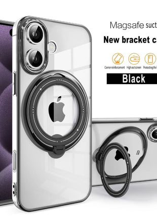 Coque  En Gel Gorilla Tech Qualité Premium a Anneau Magnétique Rotatif Noir Pour iPhone 15 Pro Max