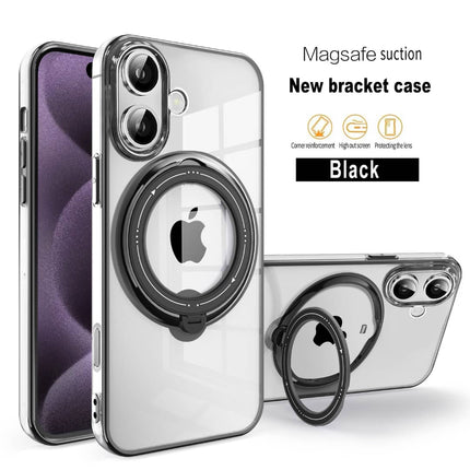 Coque  En Gel Gorilla Tech Qualité Premium a Anneau Magnétique Rotatif Noir Pour iPhone 16 Pro Max