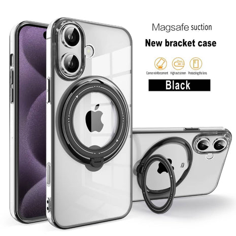 Coque  En Gel Gorilla Tech Qualité Premium a Anneau Magnétique Rotatif Noir Pour iPhone 15 Pro Max