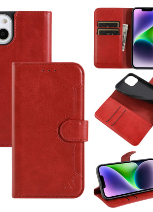 Etui Portefeuille Premium Gorilla Tech  Rouge Pour Apple iPhone 14 Pro Max
