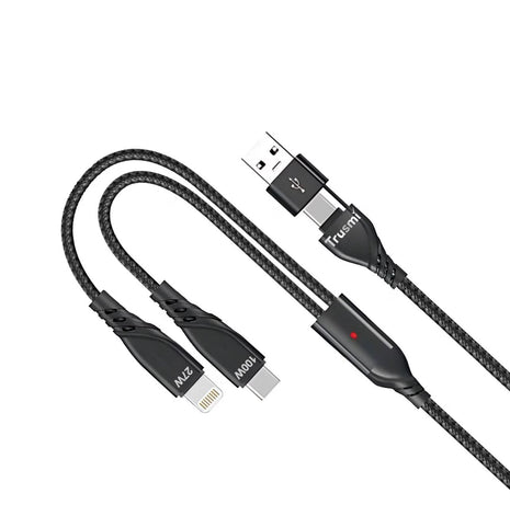 Câble de Recharge tressé CA39-108 100W 2-in-2 USB A & C To C And Lightning