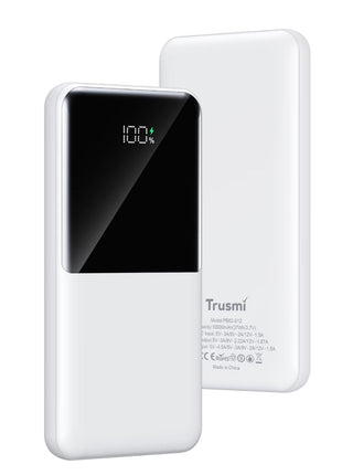 Digital Power Bank, Batterie Externe TRUSMI 10000 mAh 22.5W Couleur Blanc