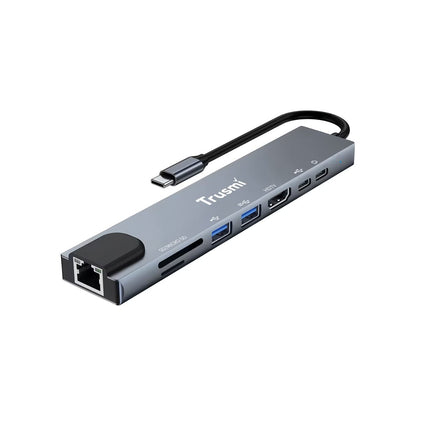 Adaptateur  Type-C To USB 3.02+Type-C 2+HDMI+RJ45+SD/TF PD100W