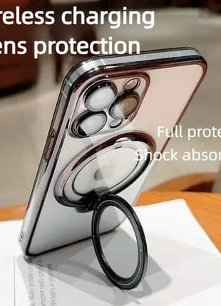 Coque  En Gel Gorilla Tech Qualité Premium a Anneau Magnétique Rotatif Violet Pour iPhone 14 Pro Max