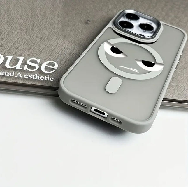 Coque Givrée Magnétique avec Magsafe Naturel Titanium A Motif Angry Cat Touche Pas Mon Téléphone Pour iPhone 16