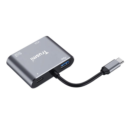 Hub Trusmi 4-en-1 USB-C (HDMI 4K + VGA + USB 3.0 + PD Charge) - DS01-03