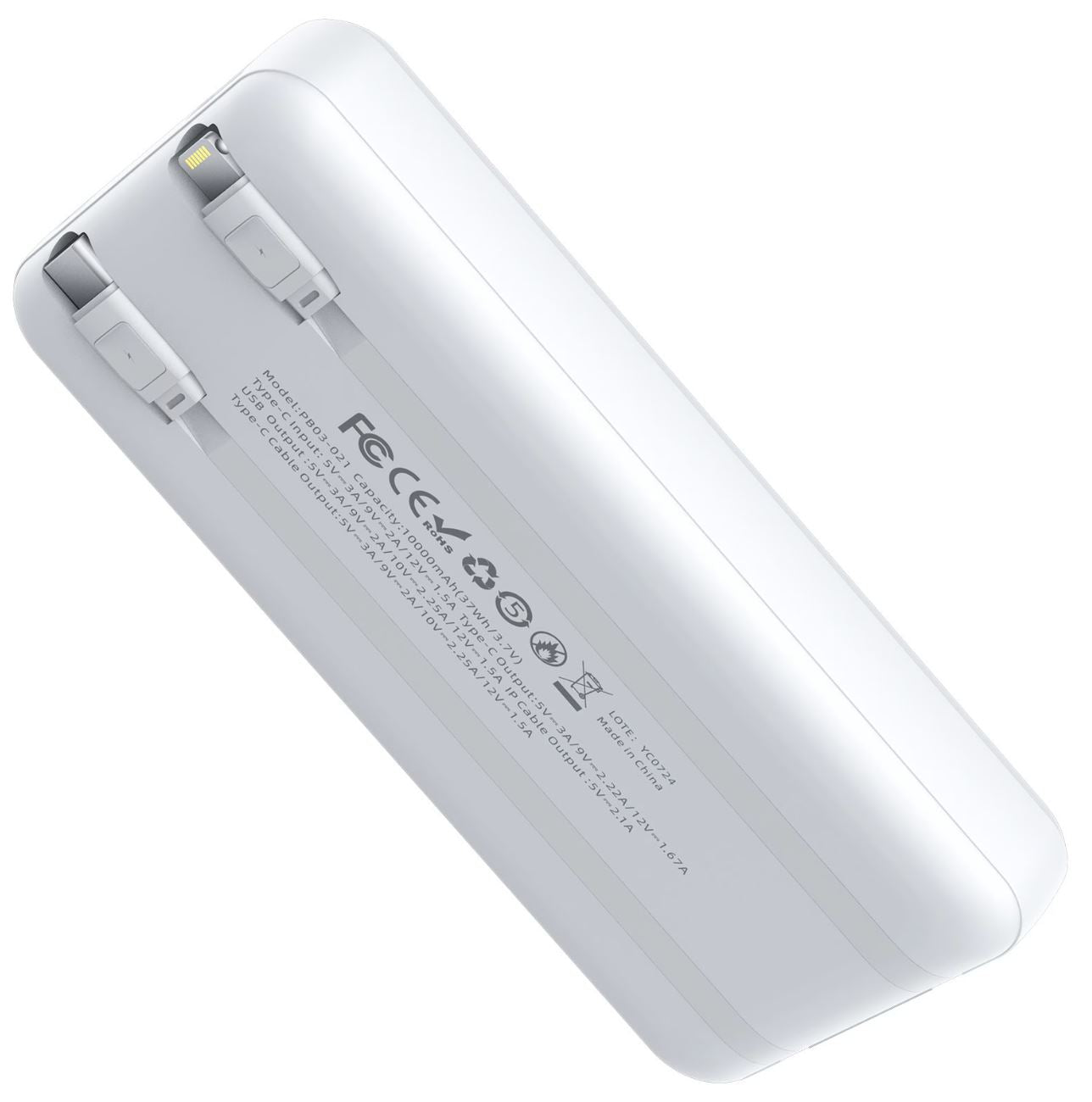 Digital Power Bank, Batterie Externe TRUSMI 20000 mAh PB03-022 PD22.5W Couleur Blanc