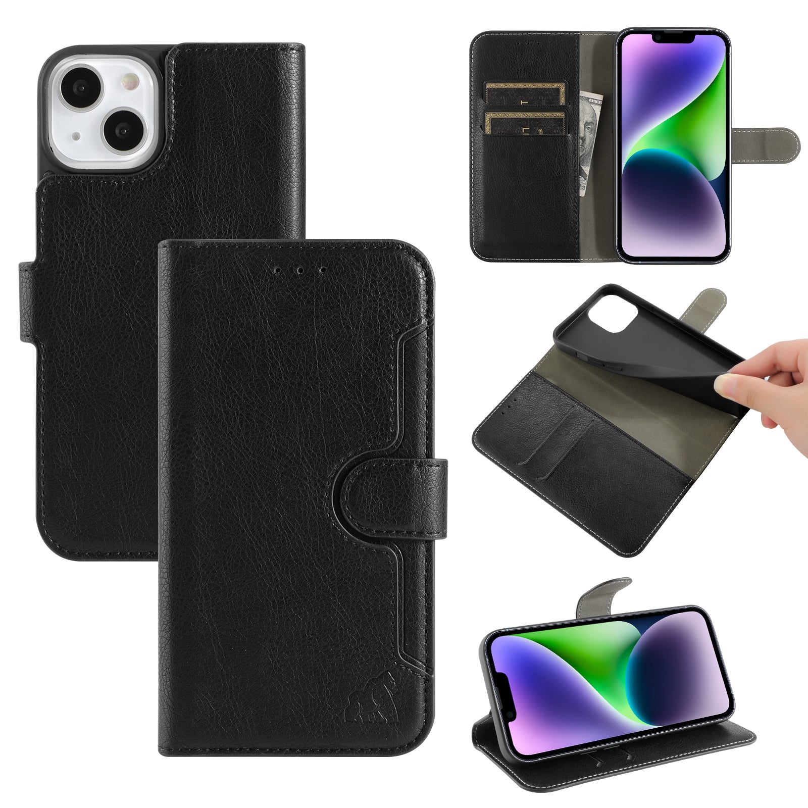 Pack de 10 Etui Portefeuille Premium Gorilla Tech Noir Pour Samsung Galaxy S21 FE