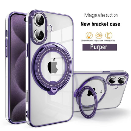 Coque  En Gel Gorilla Tech Qualité Premium a Anneau Magnétique Rotatif Violet Pour iPhone 15 Pro Max