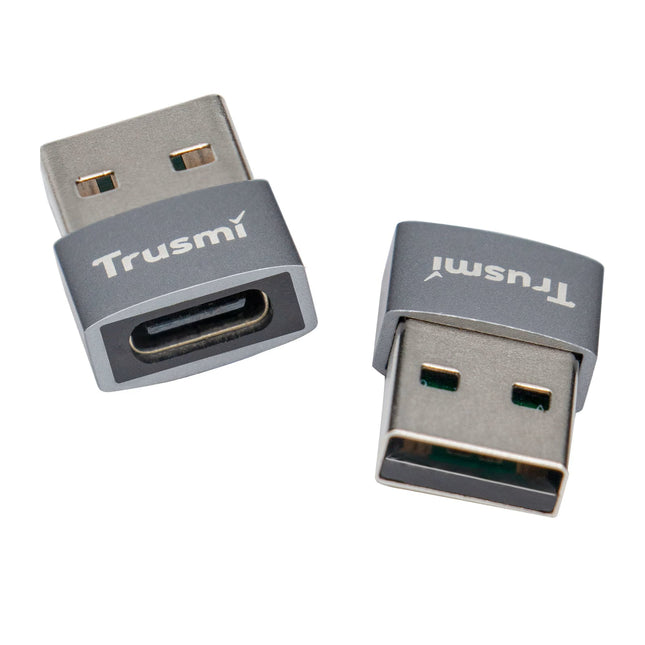 Adaptateur Trusmi USB-A (Mâle) vers USB-C (Femelle) - Gris Métal
