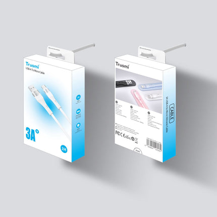 Câble En Silicone Blanc CA34-059  USB-A vers Micro