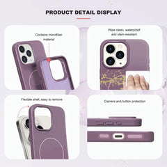 Coque De Charge Magnétique Sans Fil Magsafe Soft  Pour iPhone 16 Pro Max De Couleur Violet