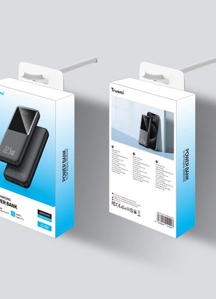 Digital Power Bank, Batterie Externe TRUSMI 10000 mAh 22.5W Couleur Noir