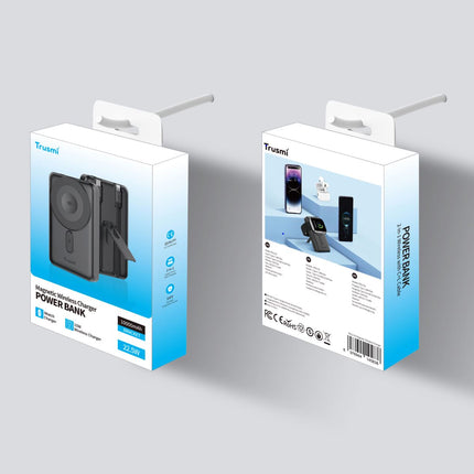 Digital Power Bank Magnetic , Batterie Externe  Noir 10000 mAh TRUSMI PB12-01 15W