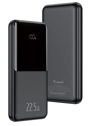 Digital Power Bank, Batterie Externe TRUSMI 10000 mAh 22.5W Couleur Noir