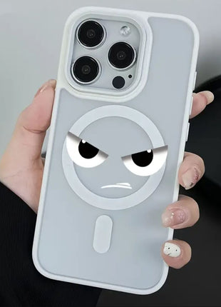 Coque Givrée Magnétique avec Magsafe Desert Titanium A Motif Angry Cat Touche Pas Mon Téléphone Pour iPhone 16