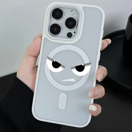 Coque Givrée Magnétique avec Magsafe Desert Titanium A Motif Angry Cat Touche Pas Mon Téléphone Pour iPhone 16