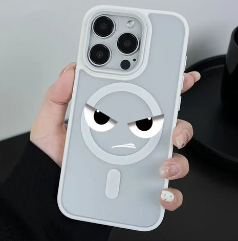 Coque Givrée Magnétique Avec Magsafe Desert Titanium A Motif Angry Cat Touche Pas Mon Téléphone Pour iPhone 16 Pro Max