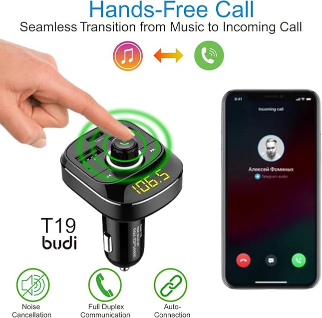 Budi Transmetteur FM avec Charge rapide 3.0, 42W
