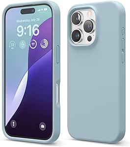 Coque De Charge Magnétique Sans Fil Magsafe En Silicone Souple Bleu Ciel Pour iPhone 15 Pro